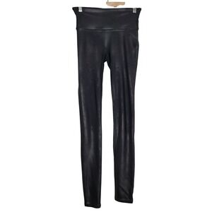 SPANX Faux Leather Leggings Black High Rise S/P Pull‎ On Skinny